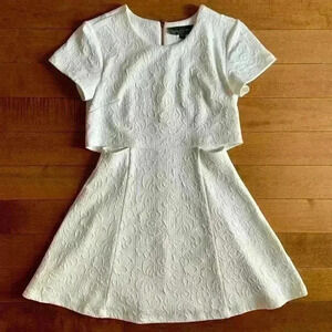 Topshop | Floral white cut out dress petite